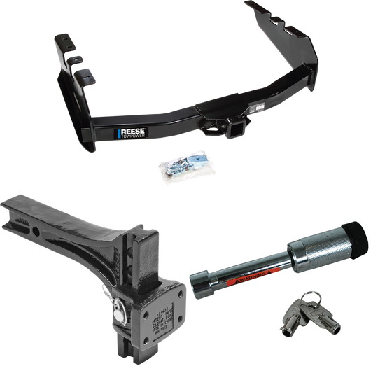 Fits 2001-2003 Chevrolet Silverado 1500 HD Trailer Hitch Tow PKG w/ Adjustable Pintle Hook Mounting Plate + Hitch Lock By Reese Towpower