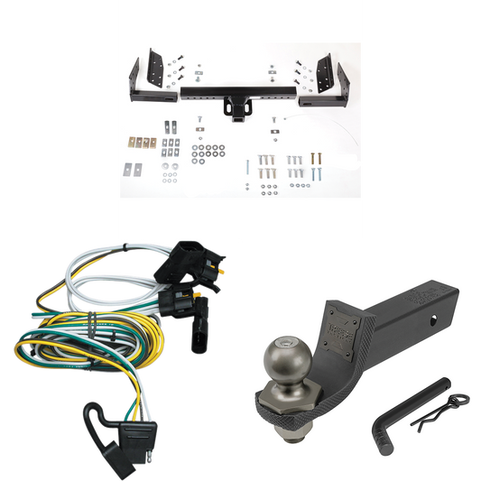 Fits 2000-2003 Ford Ranger Trailer Hitch Tow PKG w/ 4-Flat Wiring + Interlock Tactical Starter Kit w/ 2" Drop & 2" Ball (Excludes: Flareside or w/Rear Fascia Models) By Reese Towpower