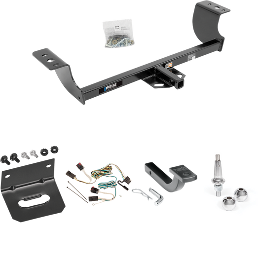 Fits 2006-2010 Dodge Charger Trailer Hitch Tow PKG w/ 4-Flat Wiring Harness + Draw-Bar + Interchangeable 1-7/8" & 2" Balls + Wiring Bracket By Reese Towpower