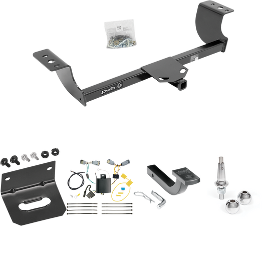 Fits 2015-2023 Chrysler 300 Trailer Hitch Tow PKG w/ 4-Flat Wiring Harness + Draw-Bar + Interchangeable 1-7/8" & 2" Balls + Wiring Bracket By Draw-Tite