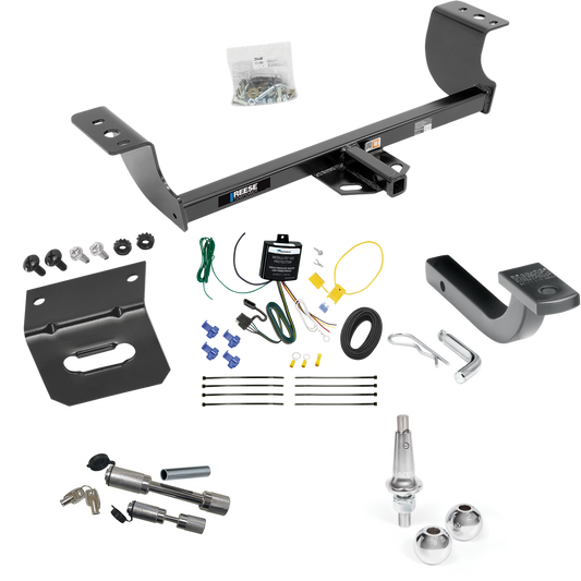 Fits 2005-2008 Dodge Magnum Trailer Hitch Tow PKG w/ 4-Flat Wiring Harness + Draw-Bar + Interchangeable 1-7/8" & 2" Balls + Wiring Bracket + Dual Hitch & Coupler Locks By Reese Towpower