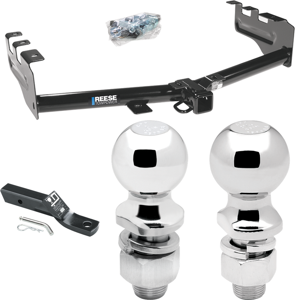 Fits 2007-2013 GMC Sierra 1500 Trailer Hitch Tow PKG w/ Ball Mount w/ 2" Drop + 2" Ball + 2-5/16" Ball By Reese Towpower