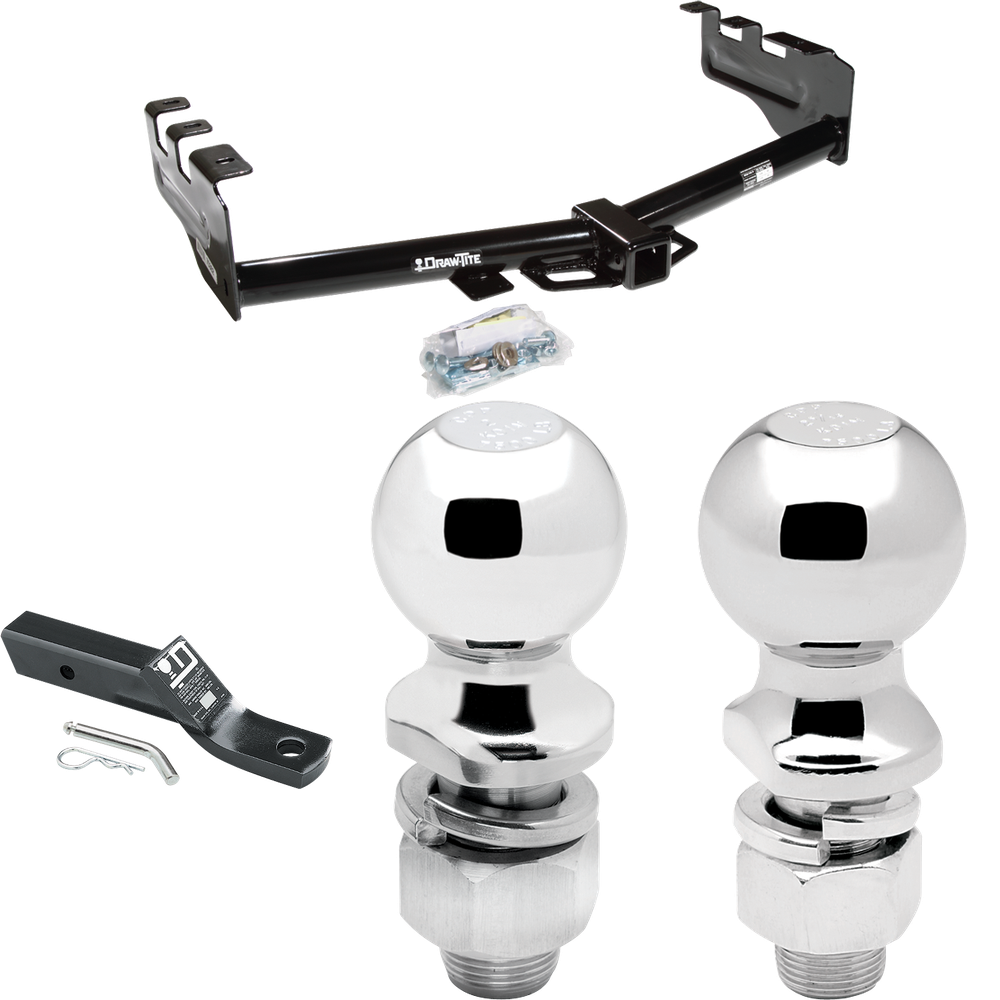 Fits 1999-2004 GMC Sierra 2500 Trailer Hitch Tow PKG w/ Ball Mount w/ 2" Drop + 2" Ball + 2-5/16" Ball By Draw-Tite