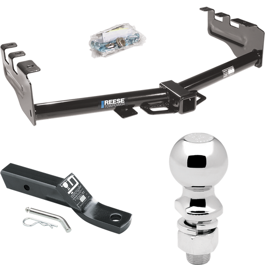 Fits 1999-2004 GMC Sierra 2500 Trailer Hitch Tow PKG w/ Ball Mount w/ 2" Drop + 2-5/16" Ball By Reese Towpower