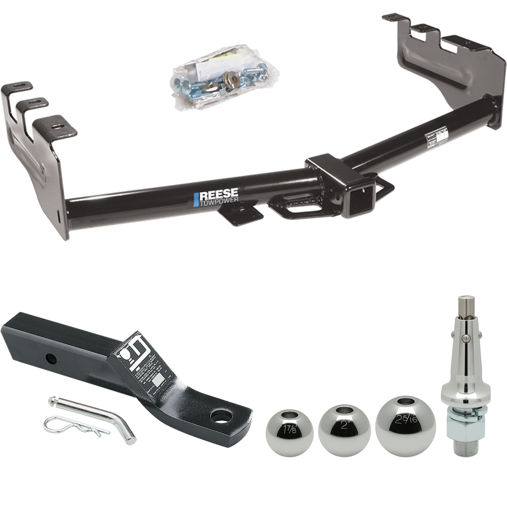 Fits 2003-2007 GMC Sierra 1500 Trailer Hitch Tow PKG w/ Ball Mount w/ 2" Drop + Interchangeable Ball 1-7/8" & 2" & 2-5/16" (For (Classic) Models) By Reese Towpower