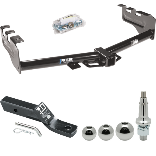 Fits 2003-2007 GMC Sierra 1500 Trailer Hitch Tow PKG w/ Ball Mount w/ 2" Drop + Interchangeable Ball 1-7/8" & 2" & 2-5/16" (For (Classic) Models) By Reese Towpower