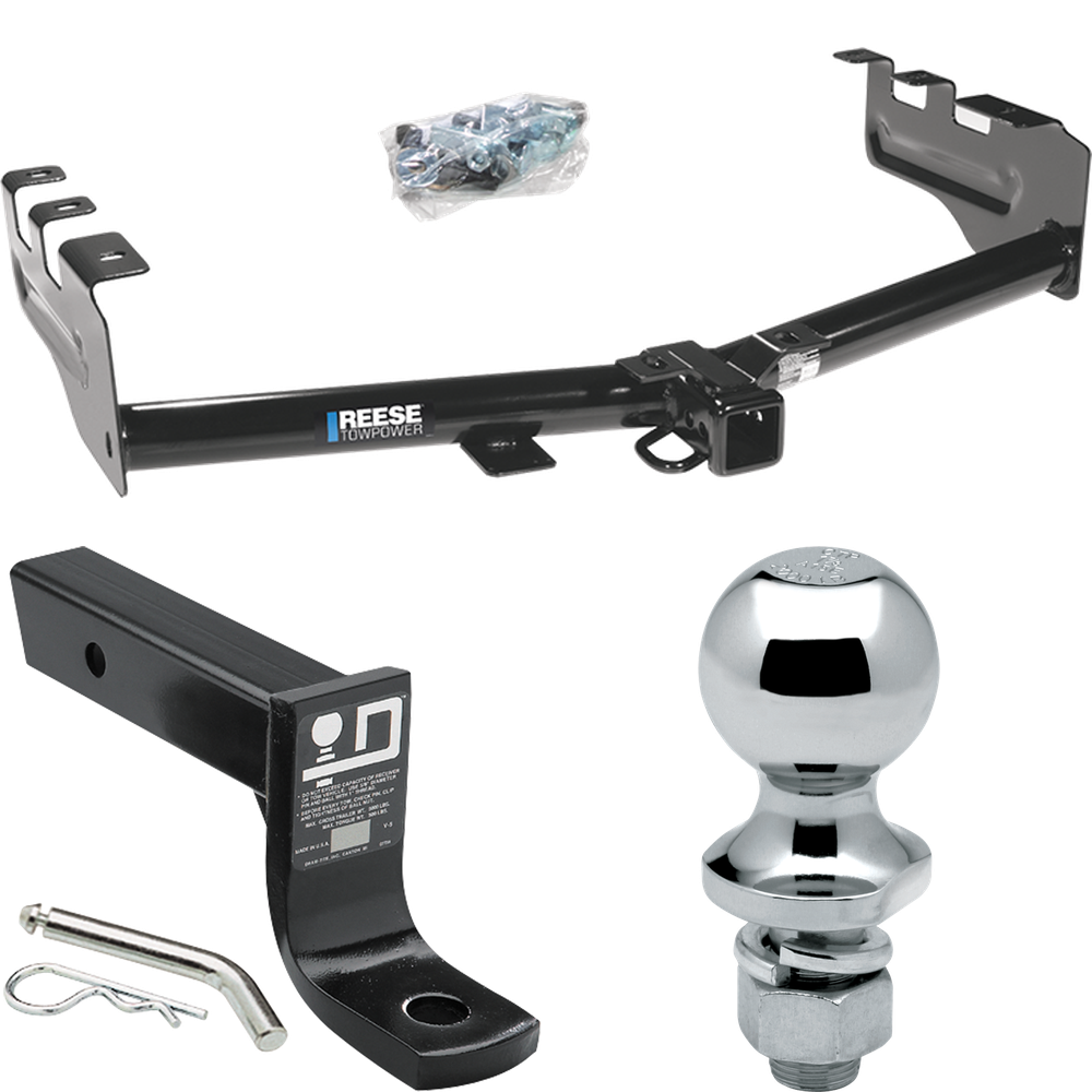 Fits 1999-2002 Chevrolet Silverado 1500 Trailer Hitch Tow PKG w/ Ball Mount w/ 4" Drop + 1-7/8" Ball By Reese Towpower