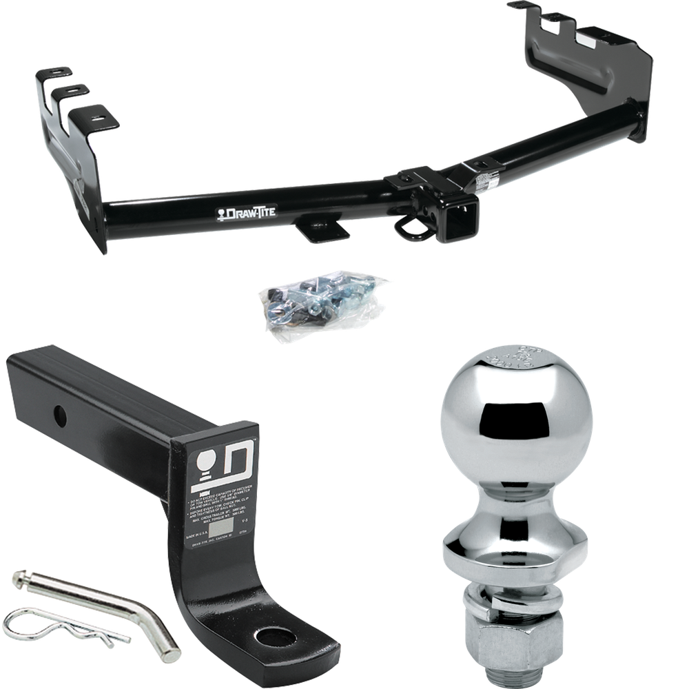 Fits 1999-2002 GMC Sierra 1500 Trailer Hitch Tow PKG w/ Ball Mount w/ 4" Drop + 1-7/8" Ball By Draw-Tite