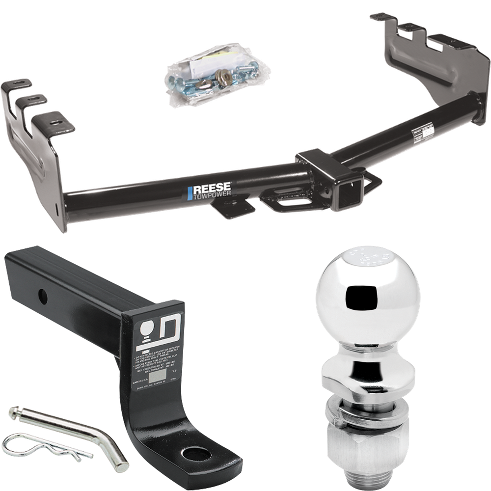 Fits 1999-2002 Chevrolet Silverado 1500 Trailer Hitch Tow PKG w/ Ball Mount w/ 4" Drop + 2" Ball By Reese Towpower