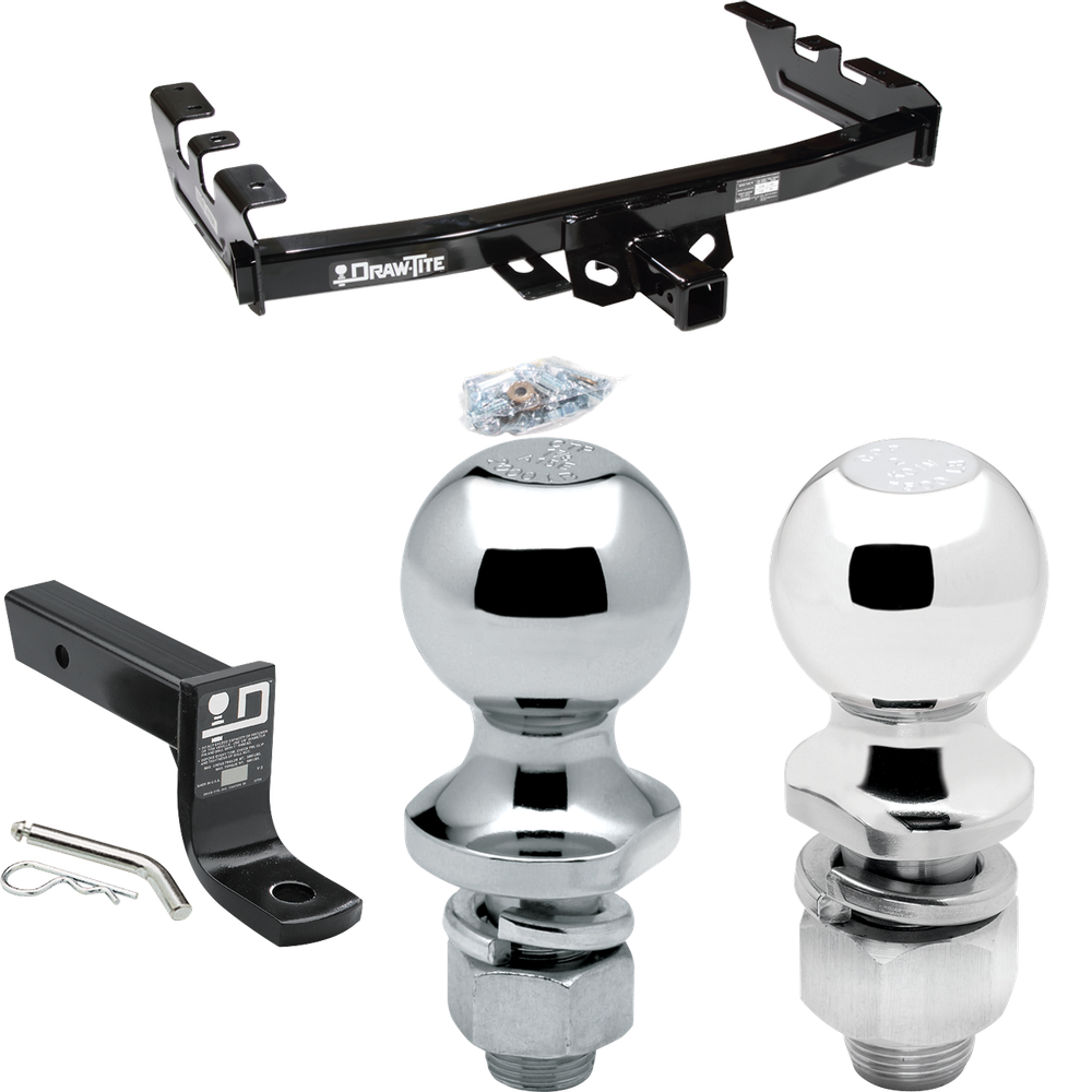 Fits 2005-2007 GMC Sierra 1500 HD Trailer Hitch Tow PKG w/ Ball Mount w/ 4" Drop + 2" Ball + 1-7/8" Ball (For (Classic) Models) By Draw-Tite