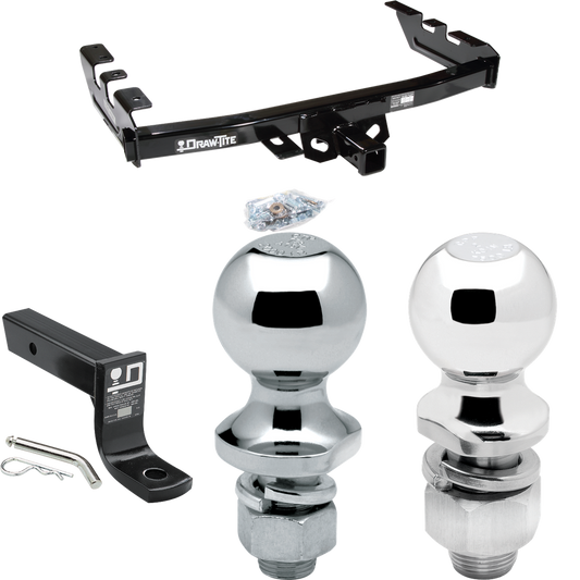 Fits 2005-2007 GMC Sierra 1500 HD Trailer Hitch Tow PKG w/ Ball Mount w/ 4" Drop + 2" Ball + 1-7/8" Ball (For (Classic) Models) By Draw-Tite