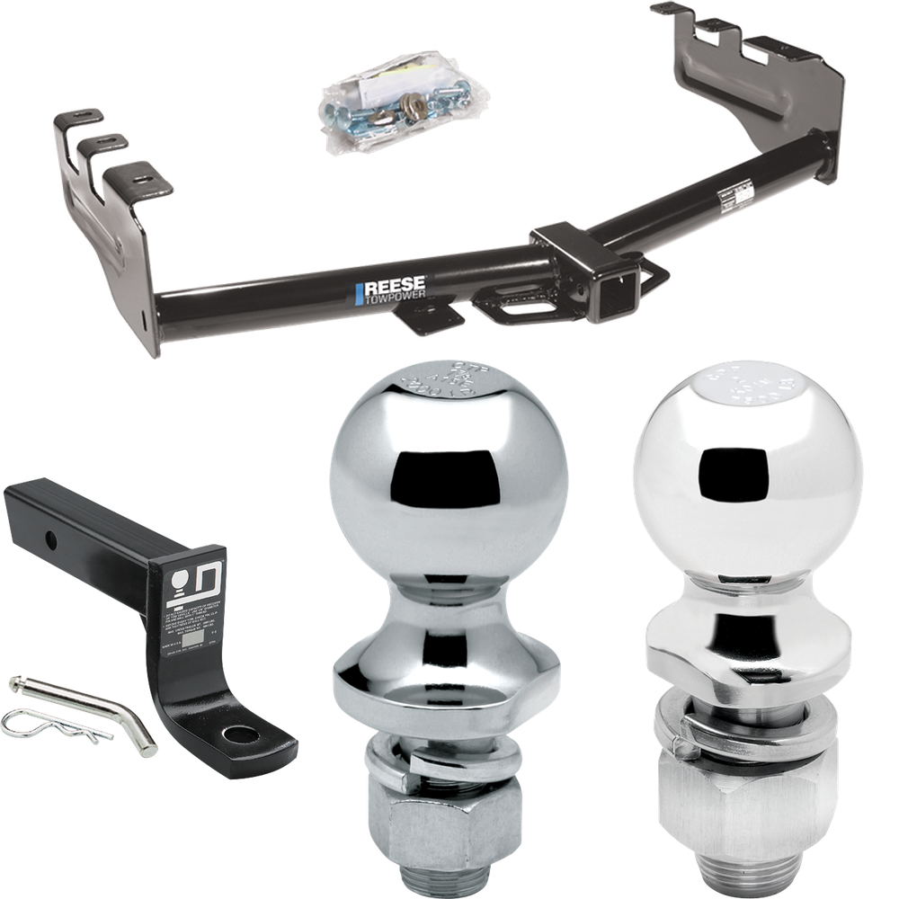 Fits 2007-2013 GMC Sierra 1500 Trailer Hitch Tow PKG w/ Ball Mount w/ 4" Drop + 2" Ball + 1-7/8" Ball By Reese Towpower