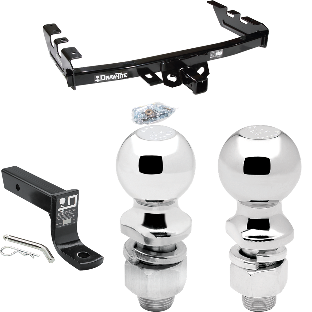 Se adapta al paquete de enganche de remolque GMC Sierra 2500 1999-2004 con soporte de bola con caída de 4" + bola de 2" + bola de 2-5/16" de Draw-Tite