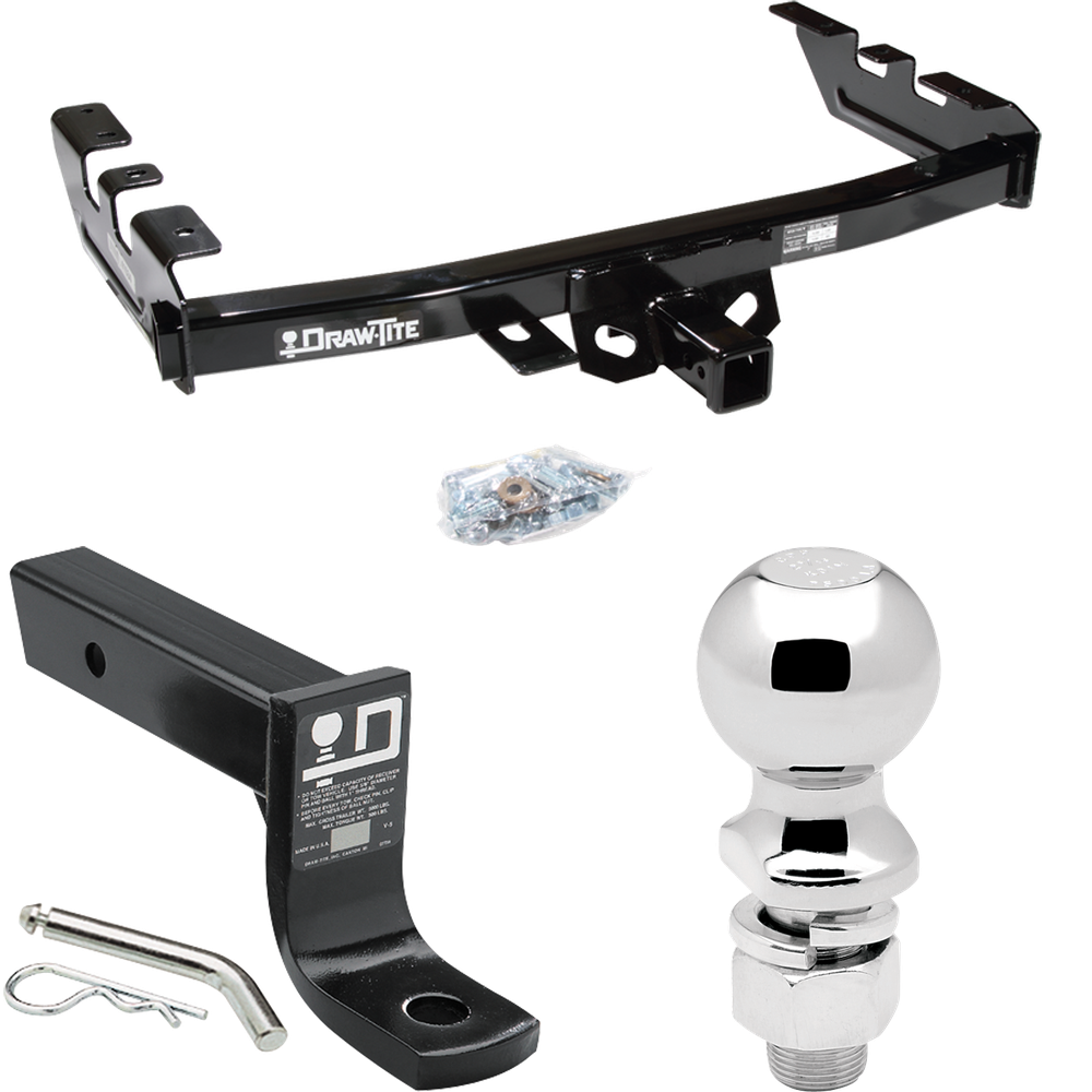 Fits 2001-2003 GMC Sierra 1500 HD Trailer Hitch Tow PKG w/ Ball Mount w/ 4" Drop + 2-5/16" Ball By Draw-Tite