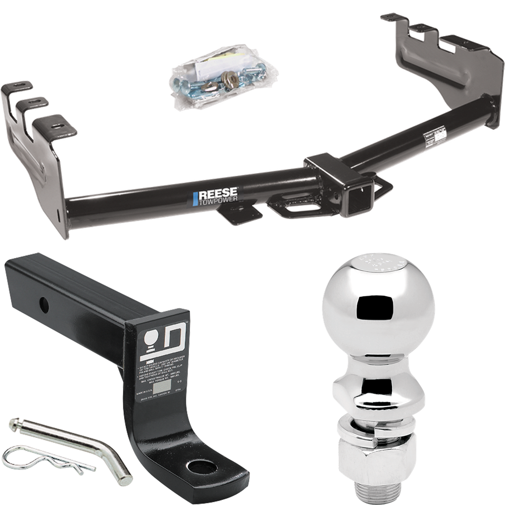 Fits 2001-2003 GMC Sierra 1500 HD Trailer Hitch Tow PKG w/ Ball Mount w/ 4" Drop + 2-5/16" Ball By Reese Towpower