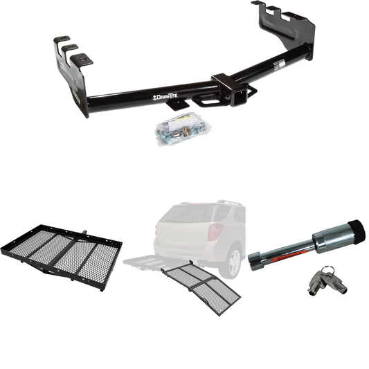 Fits 2003-2007 GMC Sierra 1500 Trailer Hitch Tow PKG w/ Cargo Carrier + Bi-Fold Ramp + Hitch Lock (For (Classic) Models) By Draw-Tite