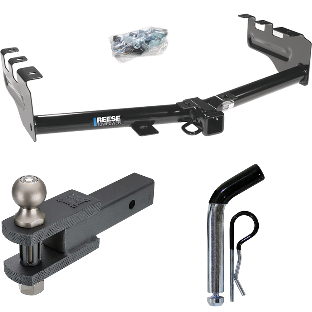 Fits 1999-2002 GMC Sierra 1500 Trailer Hitch Tow PKG w/ Clevis Hitch Ball Mount w/ 2" Ball + Pin/Clip By Reese Towpower