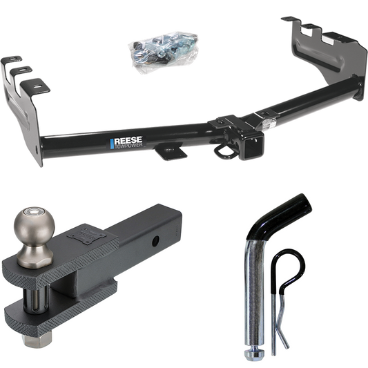 Fits 1999-2002 GMC Sierra 1500 Trailer Hitch Tow PKG w/ Clevis Hitch Ball Mount w/ 2" Ball + Pin/Clip By Reese Towpower