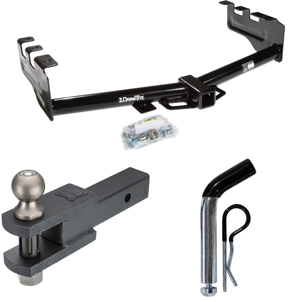 Fits 2001-2003 Chevrolet Silverado 1500 HD Trailer Hitch Tow PKG w/ Clevis Hitch Ball Mount w/ 2" Ball + Pin/Clip By Draw-Tite