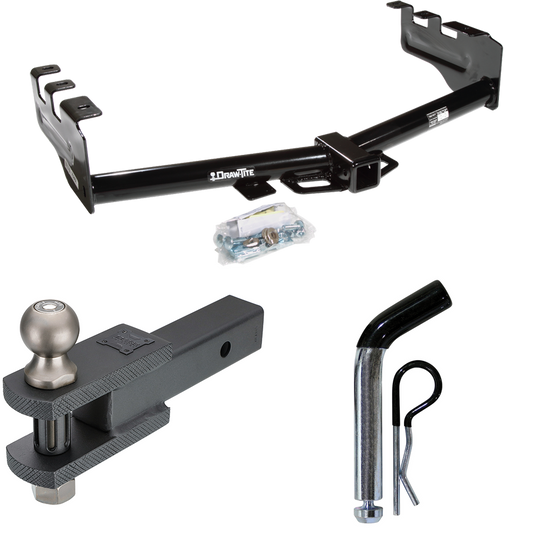 Fits 2001-2003 Chevrolet Silverado 1500 HD Trailer Hitch Tow PKG w/ Clevis Hitch Ball Mount w/ 2" Ball + Pin/Clip By Draw-Tite