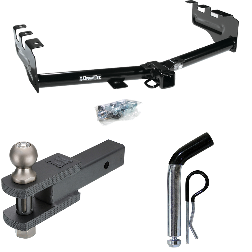 Fits 1999-2002 Chevrolet Silverado 1500 Trailer Hitch Tow PKG w/ Clevis Hitch Ball Mount w/ 2" Ball + Pin/Clip By Draw-Tite