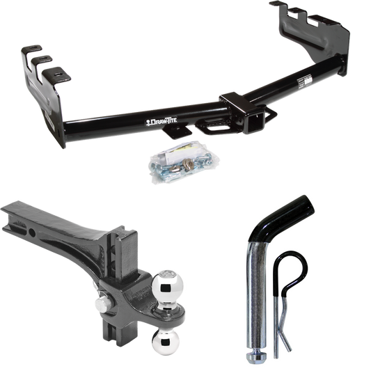 Fits 1999-2004 Chevrolet Silverado 2500 Trailer Hitch Tow PKG w/ Dual Adjustable Drop Rise Ball Ball Mount 2" & 2-5/16" Trailer Balls + Pin/Clip By Draw-Tite