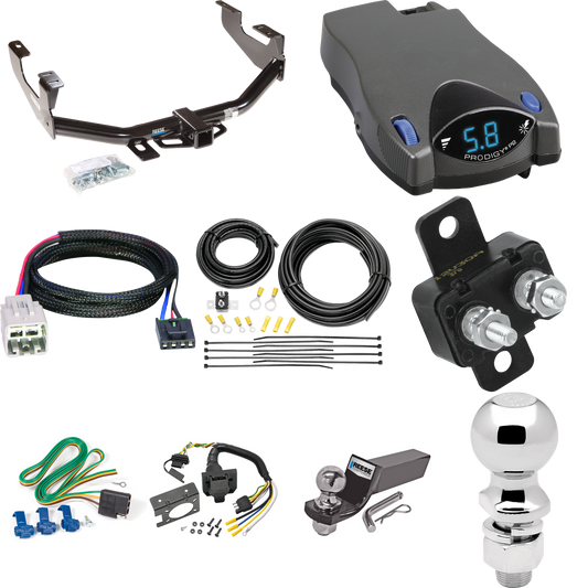 Fits 2005-2007 Ford F-250 Super Duty Trailer Hitch Tow PKG w/ Tekonsha Prodigy P2 Brake Control + Plug & Play BC Adapter + 7-Way RV Wiring + 2" & 2-5/16" Ball & Drop Mount (Excludes: Cab & Chassis Models) By Reese Towpower