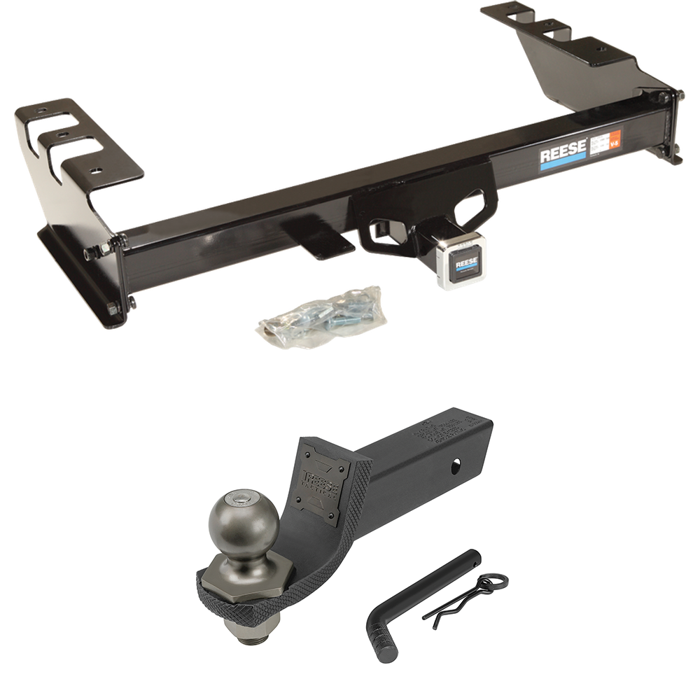 Fits 2005-2007 GMC Sierra 1500 HD Trailer Hitch Tow PKG + Interlock Tactical Starter Kit w/ 2" Drop & 2" Ball By Reese Towpower