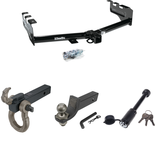 Fits 1999-2002 Chevrolet Silverado 1500 Trailer Hitch Tow PKG + Interlock Tactical Starter Kit w/ 2" Drop & 2" Ball + Tactical Hook & Shackle Mount + Tactical Dogbone Lock By Draw-Tite
