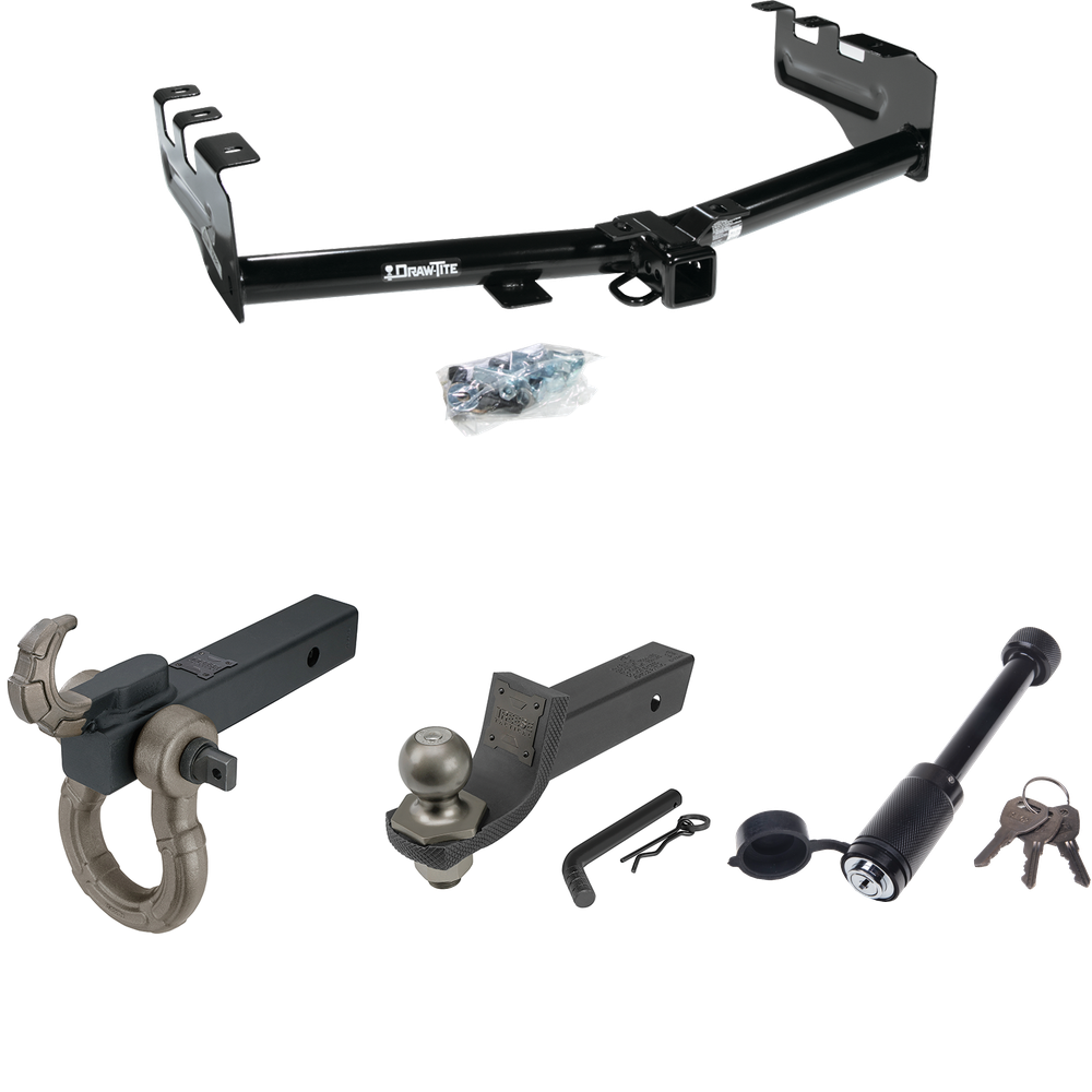 Fits 2005-2007 Chevrolet Silverado 1500 HD Trailer Hitch Tow PKG + Interlock Tactical Starter Kit w/ 2" Drop & 2" Ball + Tactical Hook & Shackle Mount + Tactical Dogbone Lock (For (Classic) Models) By Draw-Tite