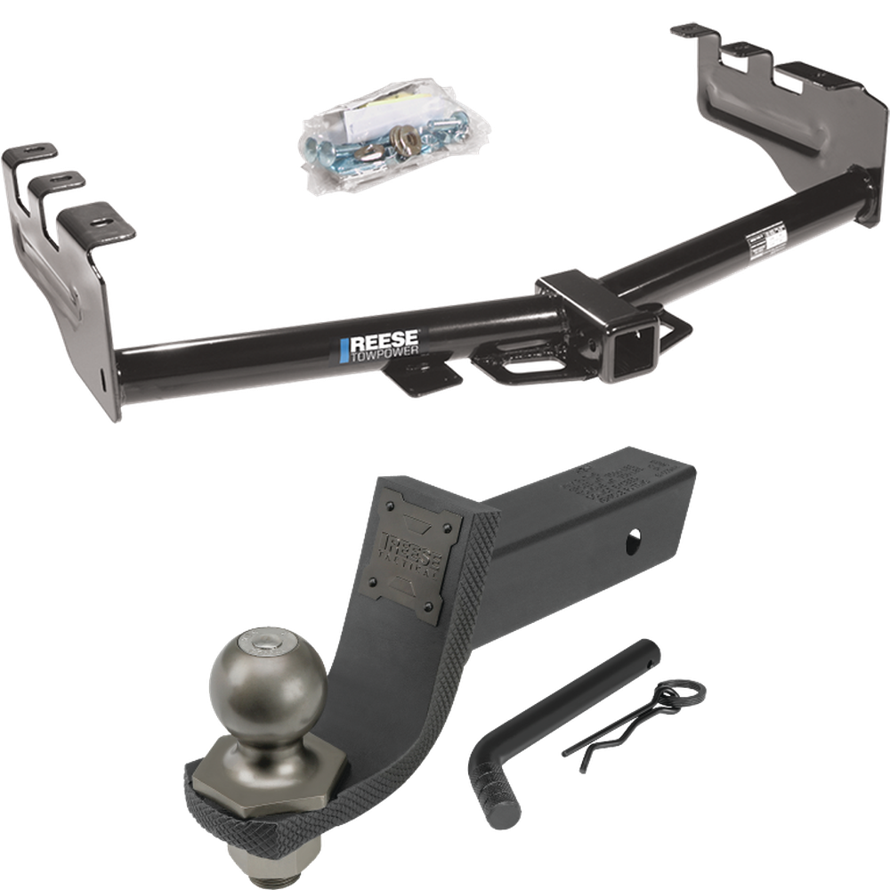 Fits 2001-2003 Chevrolet Silverado 1500 HD Trailer Hitch Tow PKG + Interlock Tactical Starter Kit w/ 3-1/4" Drop & 2" Ball By Reese Towpower