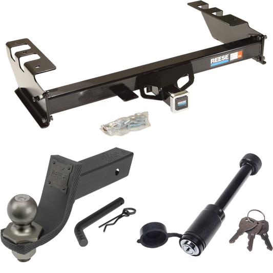 Fits 1999-2002 Chevrolet Silverado 1500 Trailer Hitch Tow PKG + Interlock Tactical Starter Kit w/ 3-1/4" Drop & 2" Ball + Tactical Dogbone Lock By Reese Towpower