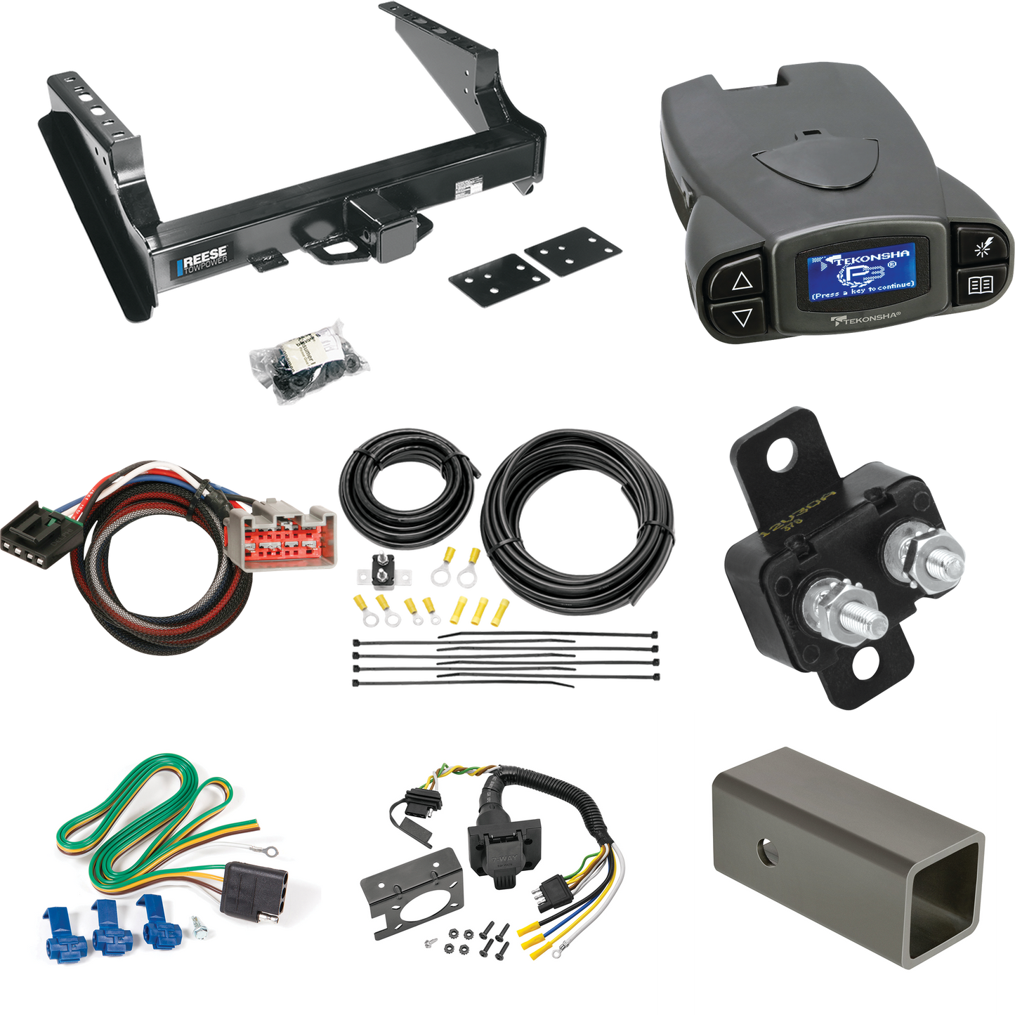 Fits 2008-2020 Ford F-450 Super Duty Trailer Hitch Tow PKG w/ Tekonsha Prodigy P3 Brake Control + Plug & Play BC Adapter + 7-Way RV Wiring (Excludes: Cab & Chassis Models) By Reese Towpower