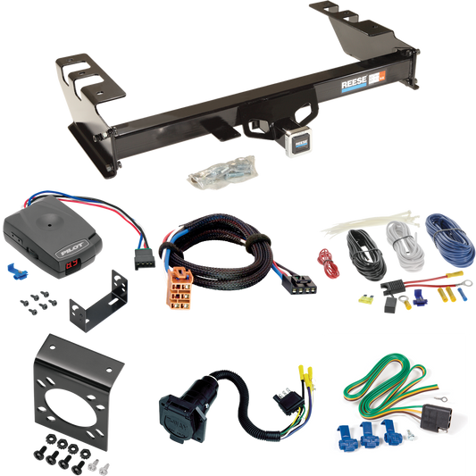 Se adapta al paquete de enganche de remolque GMC Sierra 1500 HD 2003-2007 con control de freno piloto serie Pro + adaptador BC Plug &amp; Play + cableado RV de 7 vías de Reese Towpower