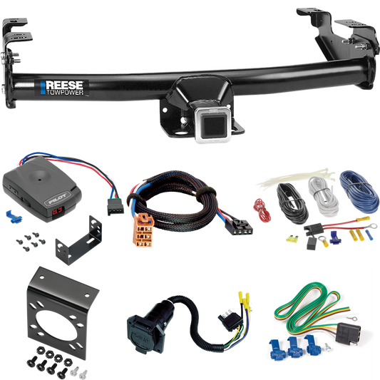 Fits 2005-2007 Chevrolet Silverado 1500 HD Trailer Hitch Tow PKG w/ Pro Series Pilot Brake Control + Plug & Play BC Adapter + 7-Way RV Wiring (For (Classic) Models) By Reese Towpower