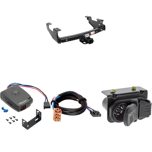 Fits 2003-2006 Chevrolet Silverado 2500 HD Trailer Hitch Tow PKG w/ Pro Series Pilot Brake Control + Plug & Play BC Adapter + 7-Way RV Wiring By Reese Towpower