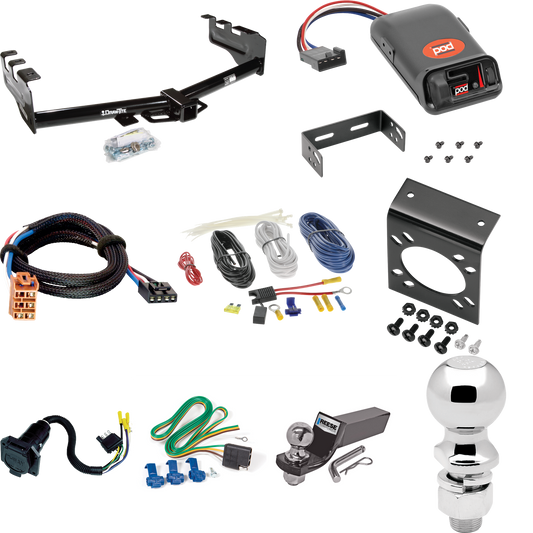 Se adapta al paquete de enganche de remolque GMC Sierra 1500 2003-2007 con control de freno POD serie Pro + adaptador BC Plug &amp; Play + cableado RV de 7 vías + soporte de bola y caída de 2" y 2-5/16" (para modelos (clásicos) ) Por Draw-Tite