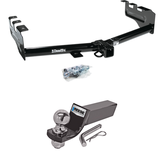 Fits 1999-2004 Chevrolet Silverado 2500 Trailer Hitch Tow PKG w/ Starter Kit Ball Mount w/ 2" Drop & 2" Ball By Draw-Tite