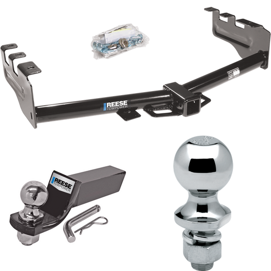 Fits 2003-2007 Chevrolet Silverado 1500 Trailer Hitch Tow PKG w/ Starter Kit Ball Mount w/ 2" Drop & 2" Ball + 1-7/8" Ball (For (Classic) Models) By Reese Towpower