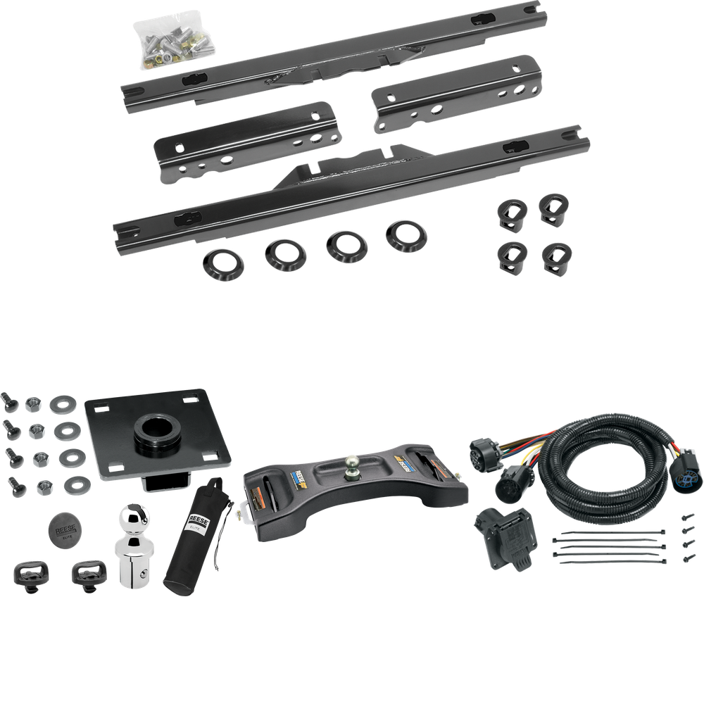 Fits 2011-2016 Ford F-250 Super Duty Elite Series Fifth Wheel Hitch Mounting System Rail Kit + Pop-In Gooseneck Ball & Elite Plate For Models w/o Factory Puck System (Excludes: Cab & Chassis, w/o Factory Puck System Models) By Reese