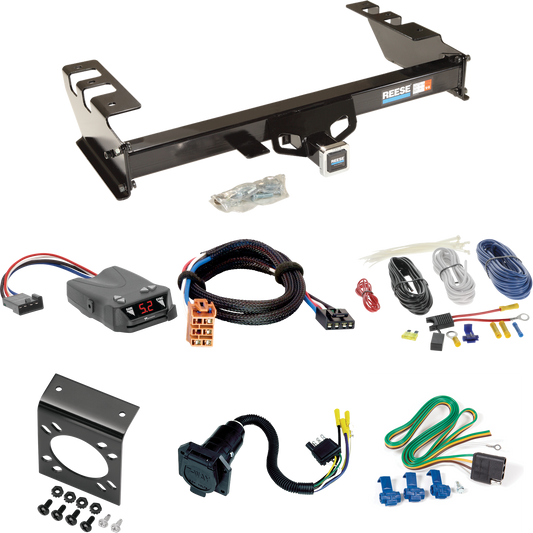 Fits 2005-2007 Chevrolet Silverado 1500 HD Trailer Hitch Tow PKG w/ Tekonsha Brakeman IV Brake Control + Plug & Play BC Adapter + 7-Way RV Wiring By Reese Towpower