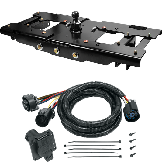 Se adapta al sistema de enganche de cuello de cisne debajo de la cama Ford F-350 Super Duty Hide-A-Goose 2017-2023 + cableado de 7 vías en la cama (excluye: cabina y chasis, sin modelos de sistema Puck de fábrica) de Draw-Tite