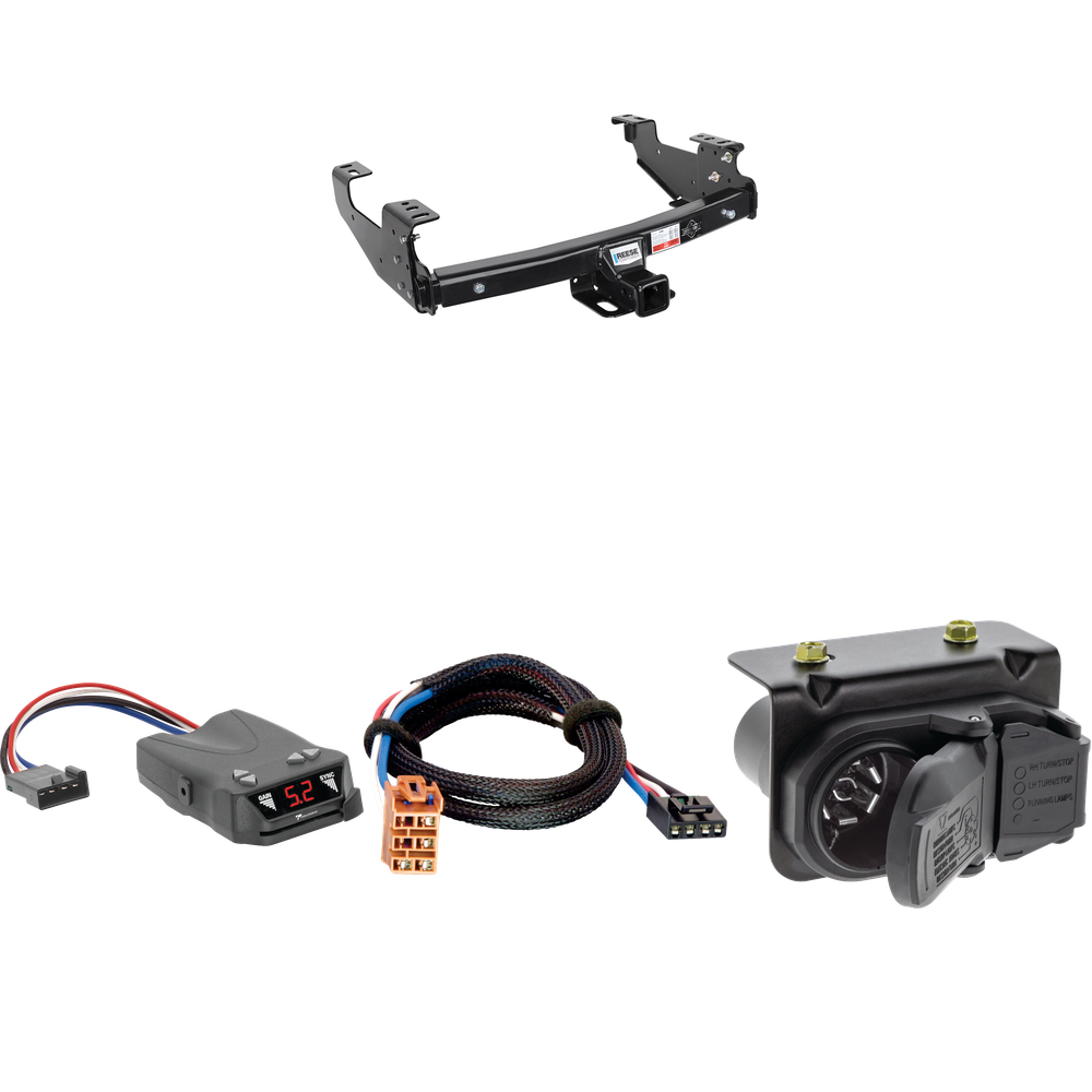 Se adapta al paquete de enganche de remolque GMC Sierra 2500 HD 2007-2007 con control de freno Tekonsha Brakeman IV + adaptador BC Plug &amp; Play + cableado RV de 7 vías (para modelos (clásicos)) de Reese Towpower