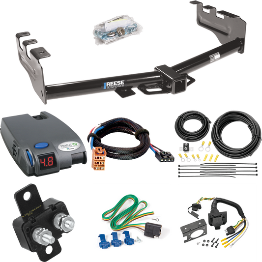 Fits 2003-2003 GMC Sierra 1500 HD Trailer Hitch Tow PKG w/ Tekonsha Primus IQ Brake Control + Plug & Play BC Adapter + 7-Way RV Wiring By Reese Towpower