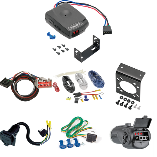 Fits 2008-2016 Ford F-550 Super Duty 7-Way RV Wiring + Pro Series Pilot Brake Control + Plug & Play BC Adapter + 2 in 1 Tester & 7-Way to 4-Way Adapter By Reese Towpower