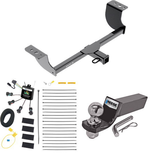 Fits 2005-2008 Dodge Magnum Trailer Hitch Tow PKG w/ 4-Flat Zero Contact "No Splice" Wiring + Starter Kit Ball Mount w/ 2" Drop & 2" Ball By Draw-Tite