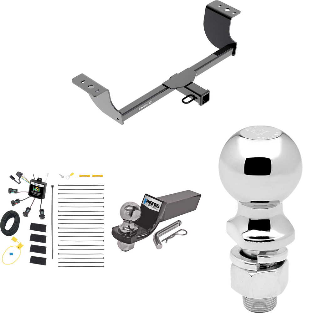 Fits 2005-2008 Dodge Magnum Trailer Hitch Tow PKG w/ 4-Flat Zero Contact "No Splice" Wiring + Starter Kit Ball Mount w/ 2" Drop & 2" Ball + 2-5/16" Ball By Draw-Tite