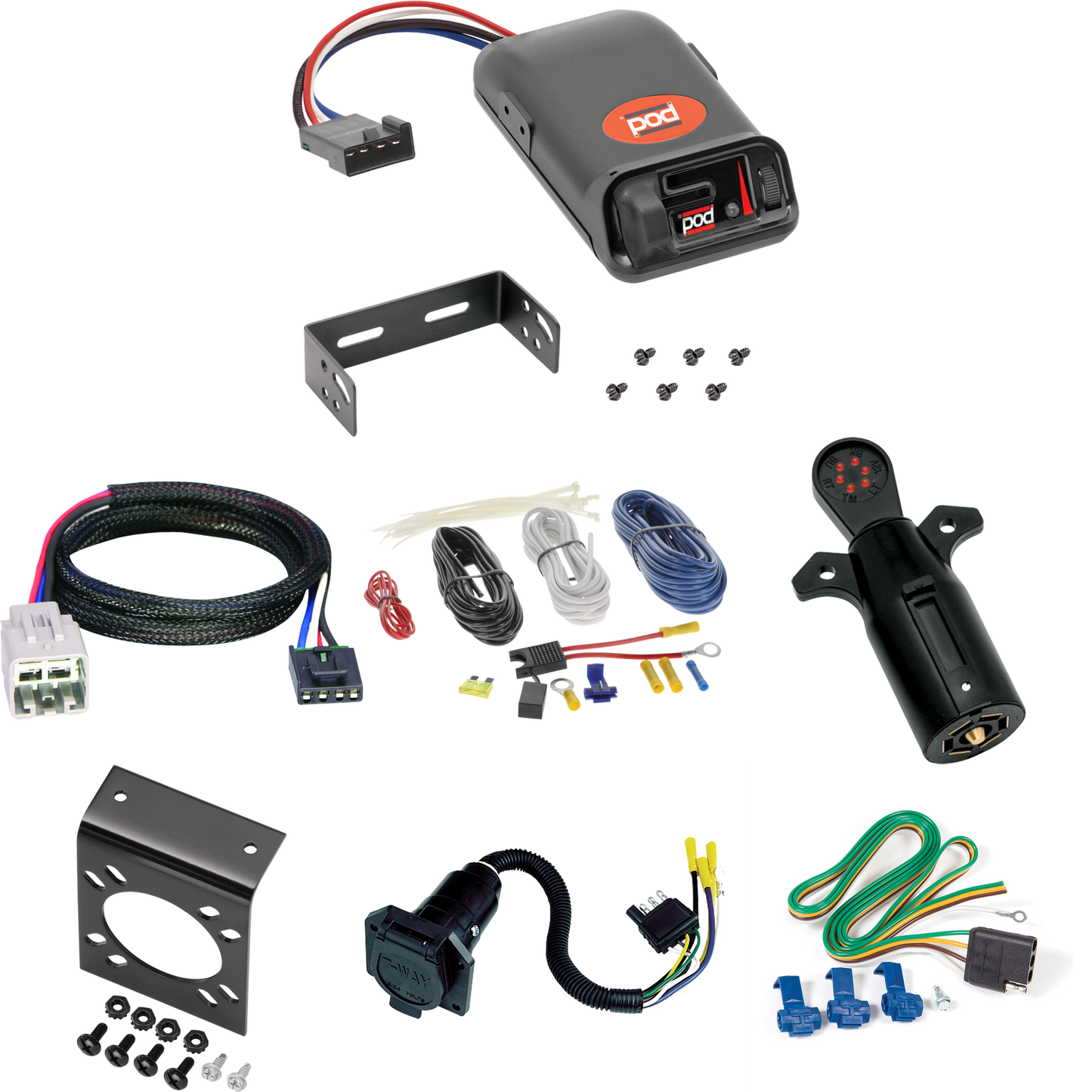 Fits 2005-2007 Ford F-550 Super Duty 7-Way RV Wiring + Pro Series POD Brake Control + Plug & Play BC Adapter + 7-Way Tester By Reese Towpower