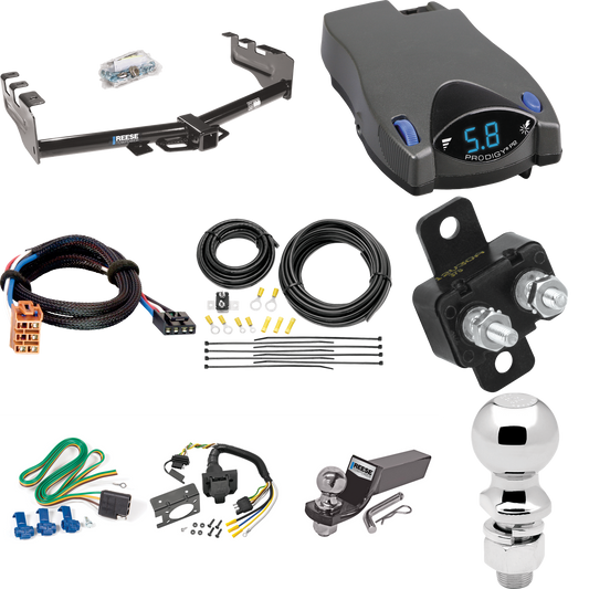 Fits 2003-2007 Chevrolet Silverado 1500 Trailer Hitch Tow PKG w/ Tekonsha Prodigy P2 Brake Control + Plug & Play BC Adapter + 7-Way RV Wiring + 2" & 2-5/16" Ball & Drop Mount (For (Classic) Models) By Reese Towpower