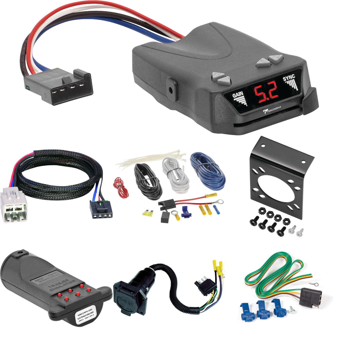 Fits 2005-2007 Ford F-550 Super Duty 7-Way RV Wiring + Tekonsha Brakeman IV Brake Control + Plug & Play BC Adapter + 7-Way Tester and Trailer Emulator By Reese Towpower